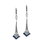 AE-1175-MT Sterling Silver Elegant Dangle Earrings With Mystic Quartz Jewelry Bali Designs Inc